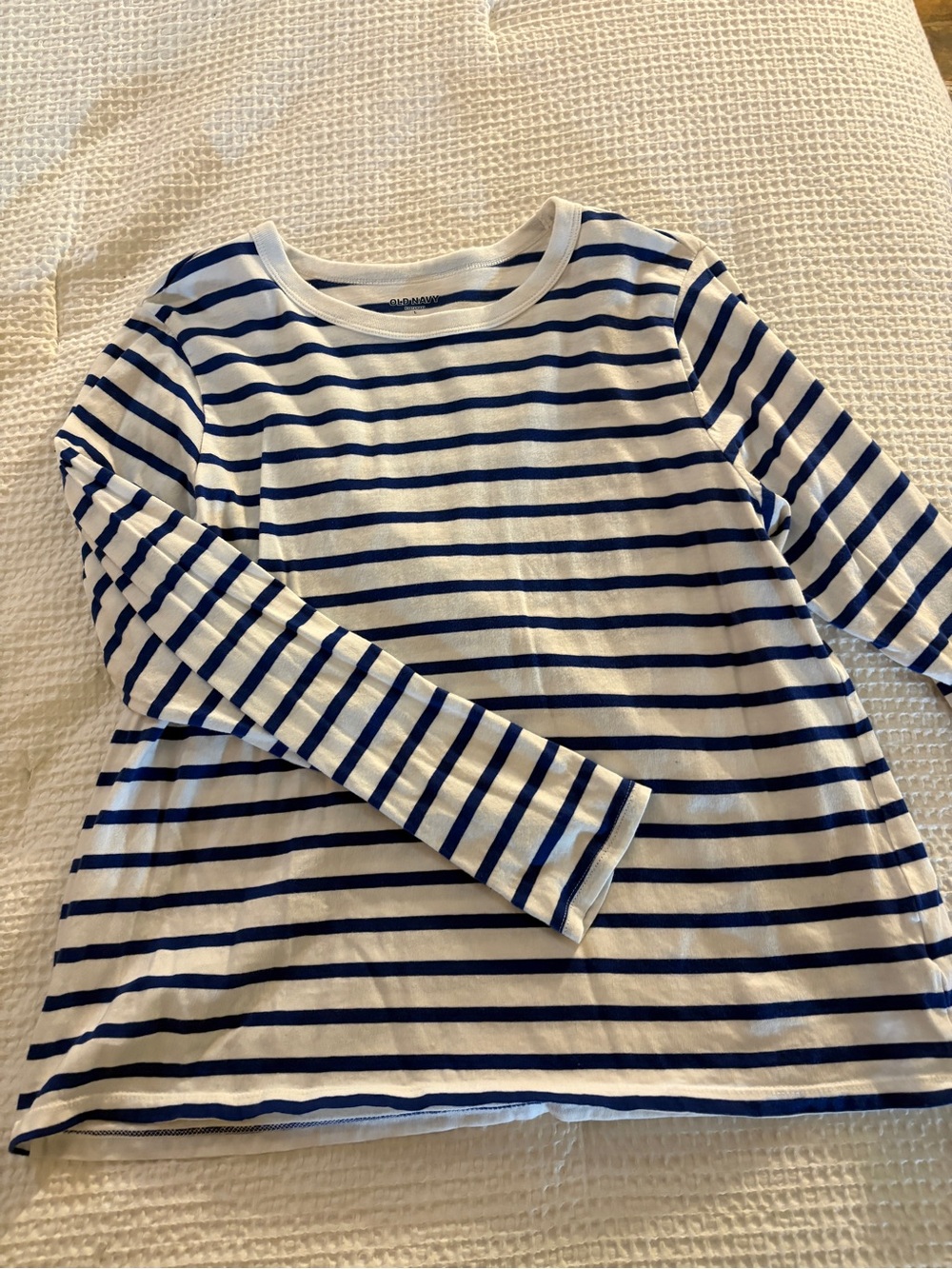 Classic Navy & White Striped Long-Sleeve Top